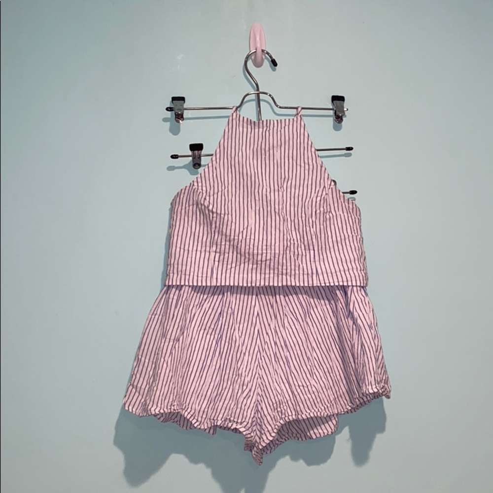 Two Piece Blue Stripe Set